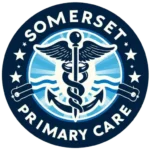 Somerset Primary Care logo with medical symbol.